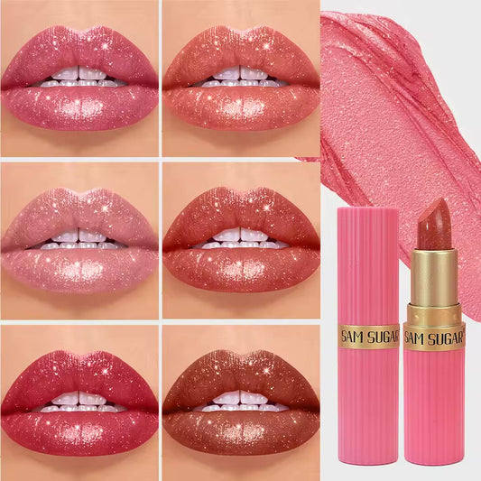 Glossy Pearl Moisturizing Lipstick with Natural and Long-Lasting Pearl Luster Waterproof and Easy-to-Apply Lip Gloss
